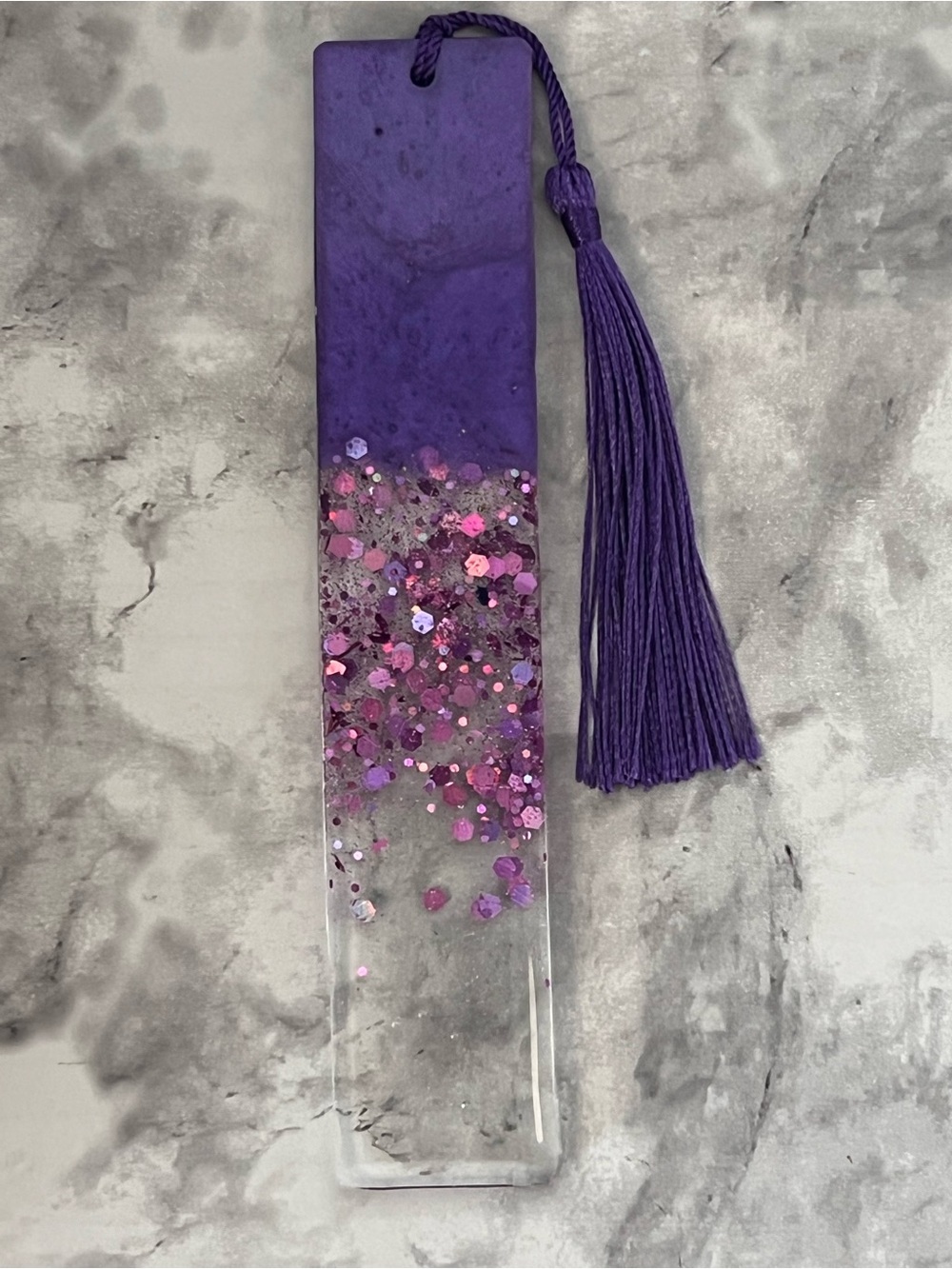 Personalized Purple Resin Bookmark with Tassel - Custom Name - Picture 2 of 2